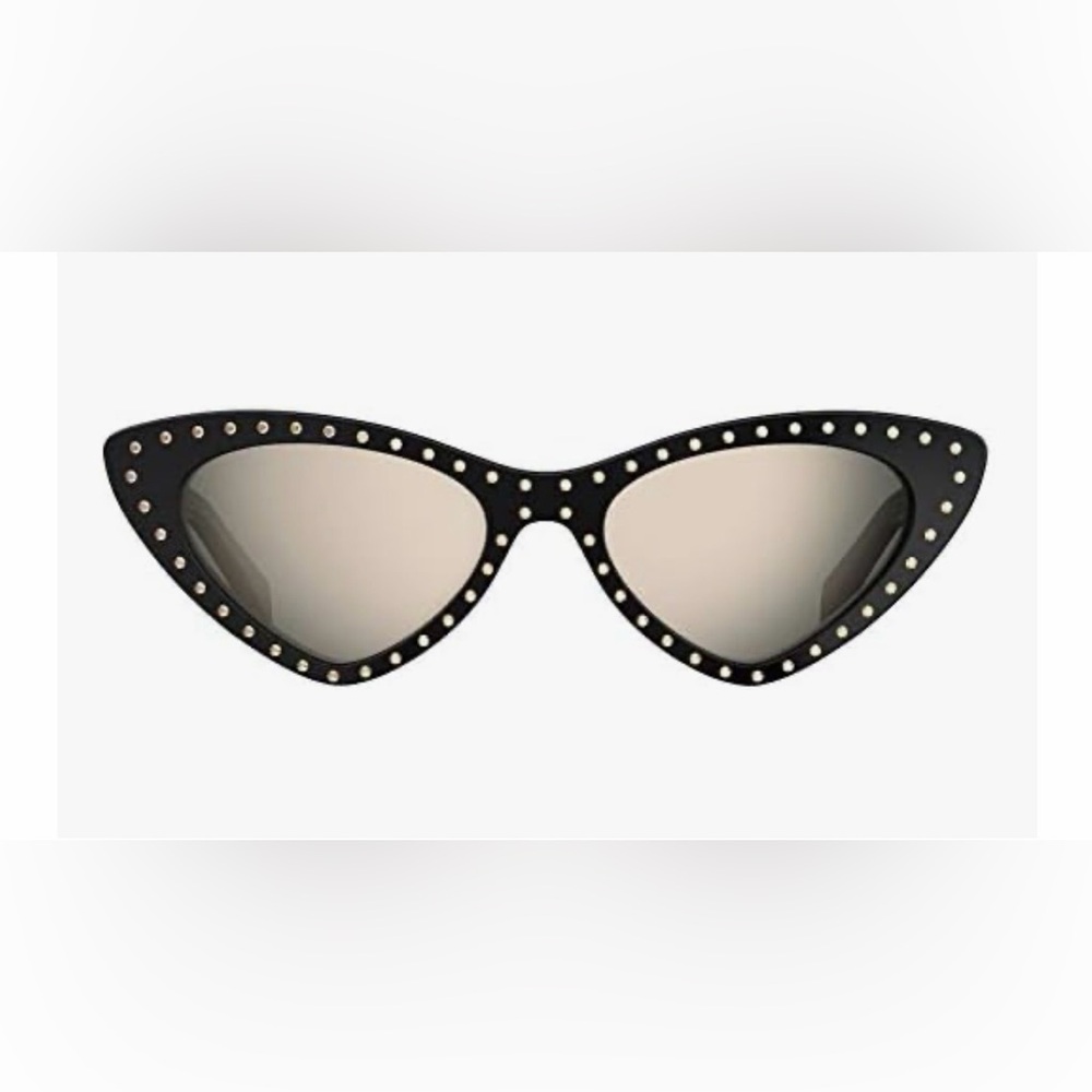 Moschino Black Cat-Eye Sunglasses with Silver Studs